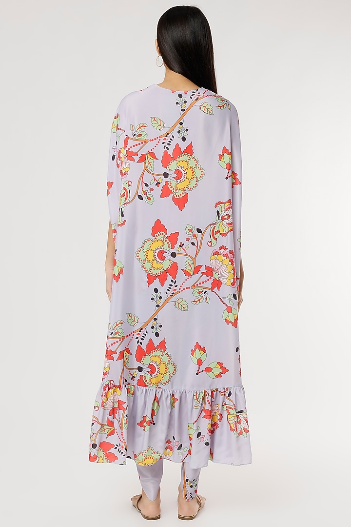 Powder Blue Crepe Embroidered Kurta Set by Poornima NS at Pernia's Pop Up Shop