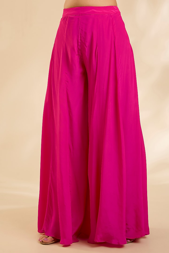 Pink Raw Silk Zardosi Embroidered Kurta Set by Poornima NS at Pernia's Pop Up Shop