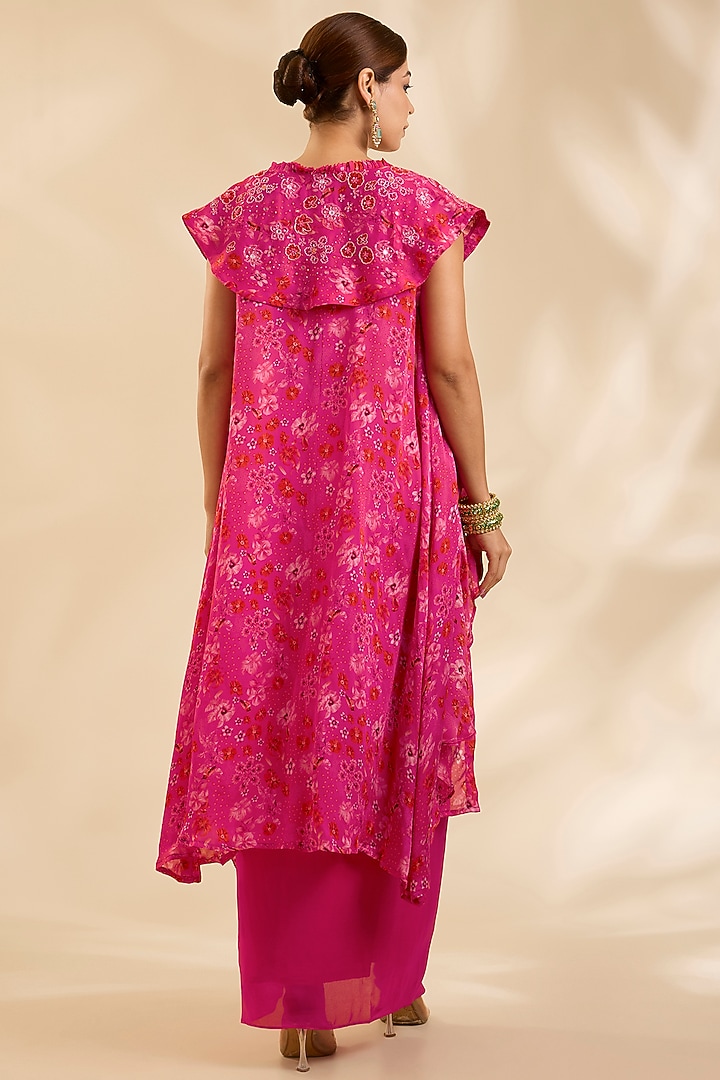 Pink Raw Silk Cutdana Embroidered Jacket Set by Poornima NS at Pernia's Pop Up Shop