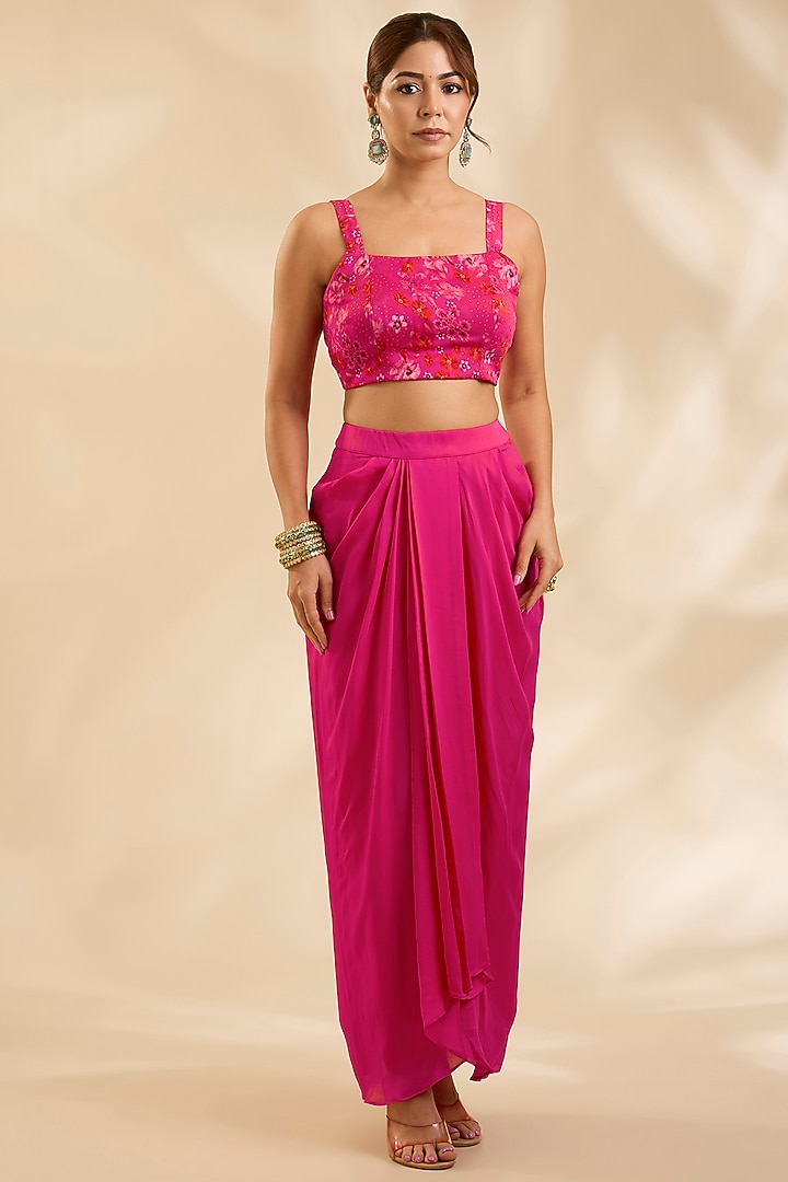 Pink Raw Silk Cutdana Embroidered Jacket Set by Poornima NS at Pernia's Pop Up Shop