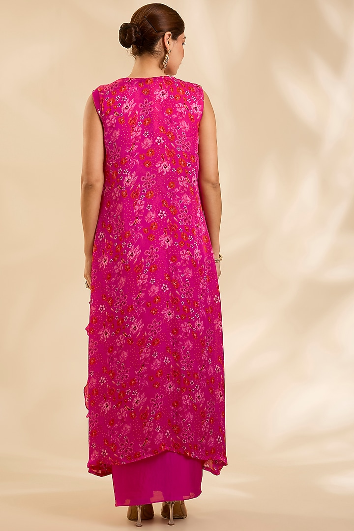 Pink Raw Silk Cutdana Embroidered Jacket Set by Poornima NS at Pernia's Pop Up Shop