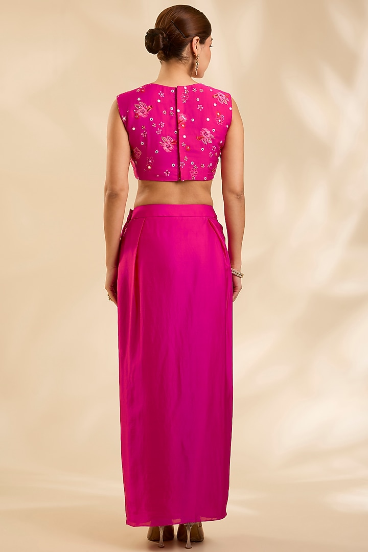 Pink Raw Silk Cutdana Embroidered Jacket Set by Poornima NS at Pernia's Pop Up Shop