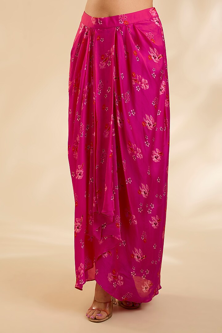 Pink Crepe Silk Cutdana Embroidered Jacket Set by Poornima NS at Pernia's Pop Up Shop