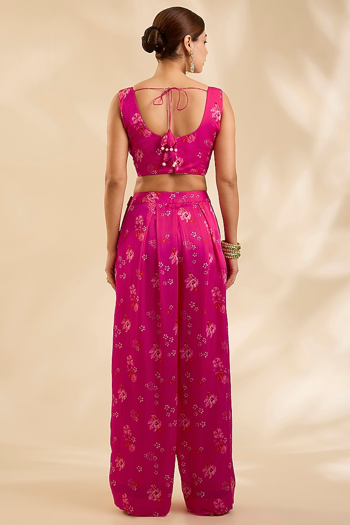Pink Crepe Silk Cutdana Embroidered Jacket Set by Poornima NS at Pernia's Pop Up Shop