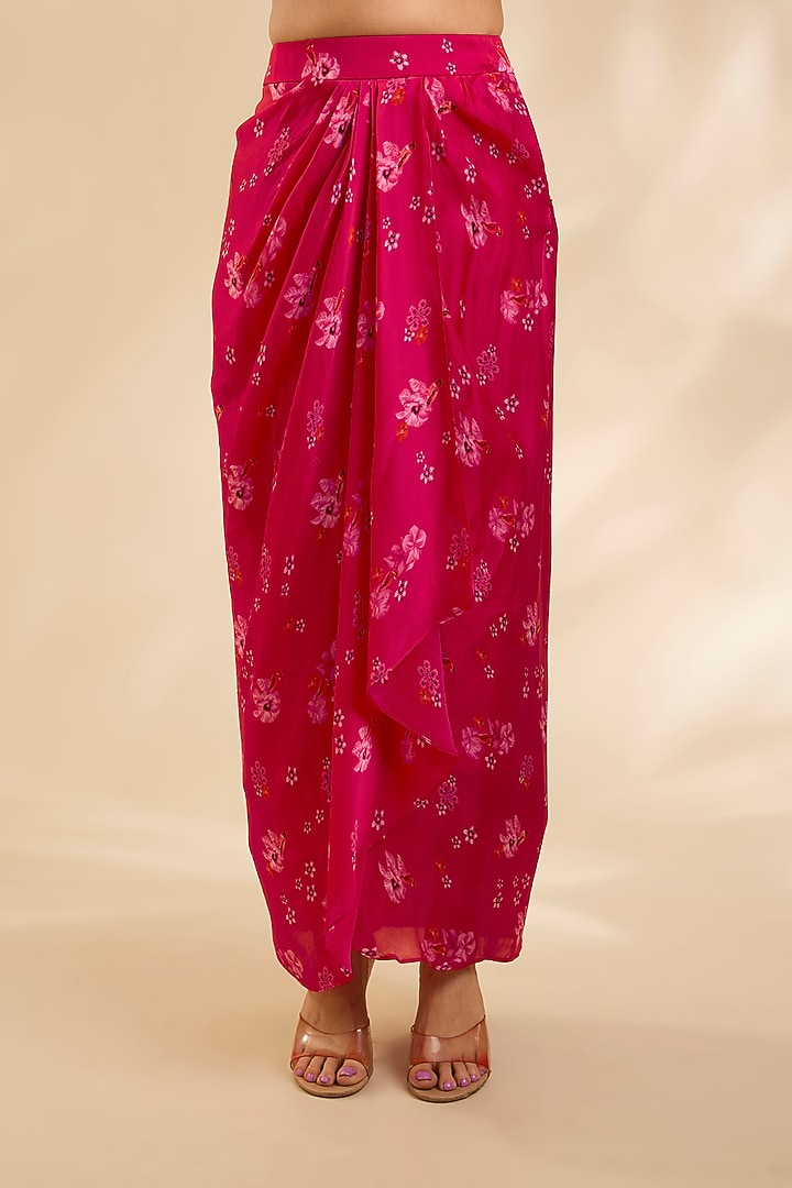 Red Crepe Silk Cutdana Embroidered Jacket Set by Poornima NS at Pernia's Pop Up Shop