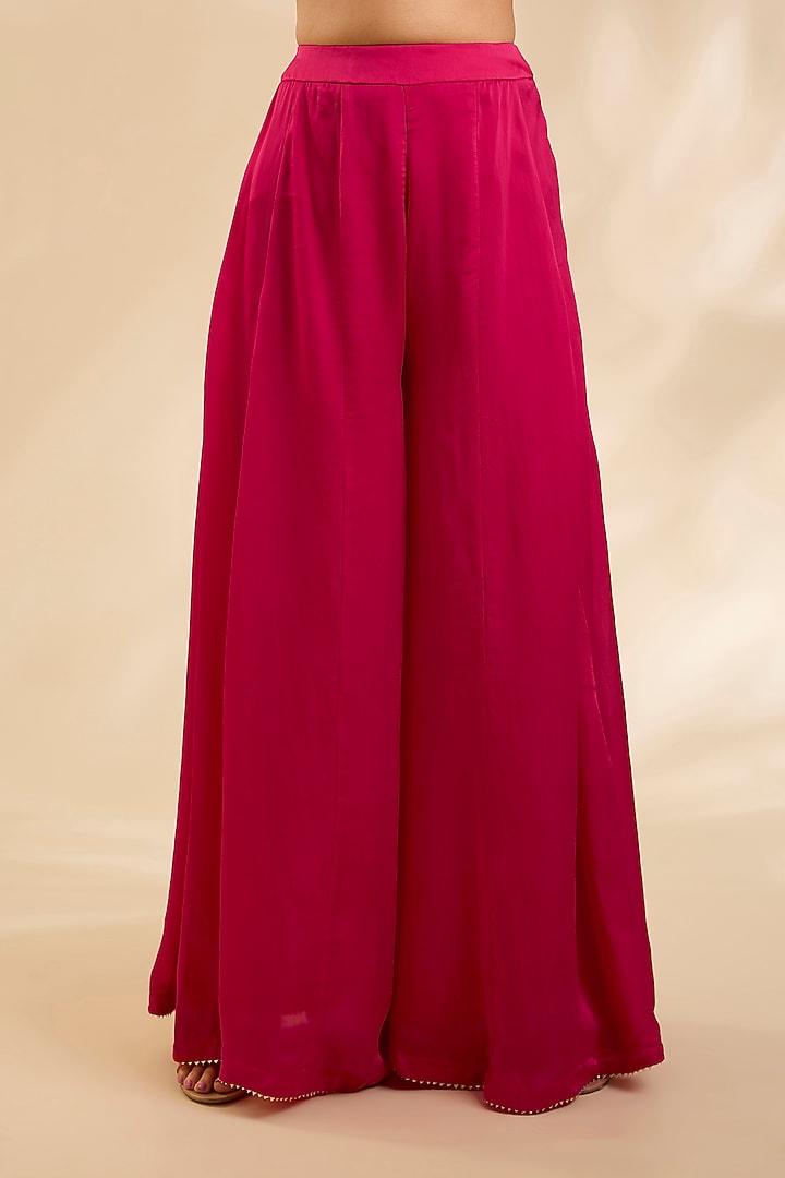 Pink Raw Silk Zardosi Embroidered Kurta Set by Poornima NS at Pernia's Pop Up Shop