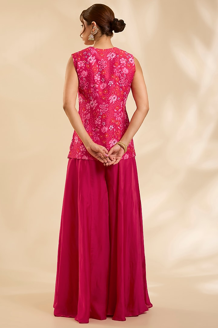 Red Raw Silk Zardosi Embroidered Jacket Set by Poornima NS at Pernia's Pop Up Shop