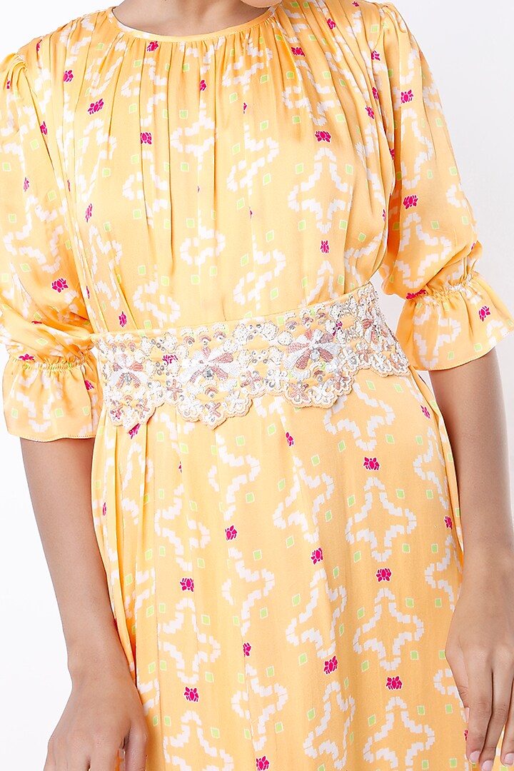 Wheat Colored Digital Printed Maxi Summer Dress by Poornima NS at Pernia's Pop Up Shop