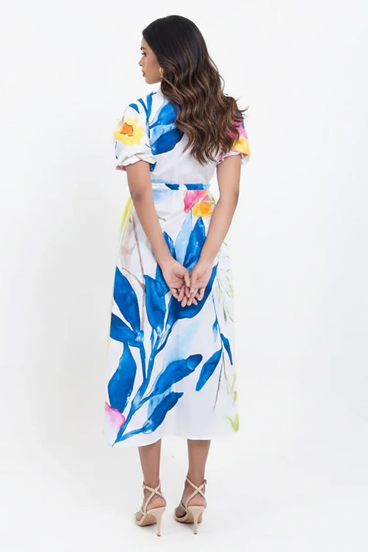 Multi-Colored Cotton Printed Midi Summer Dress by POP SUGAR at Pernia's Pop Up Shop