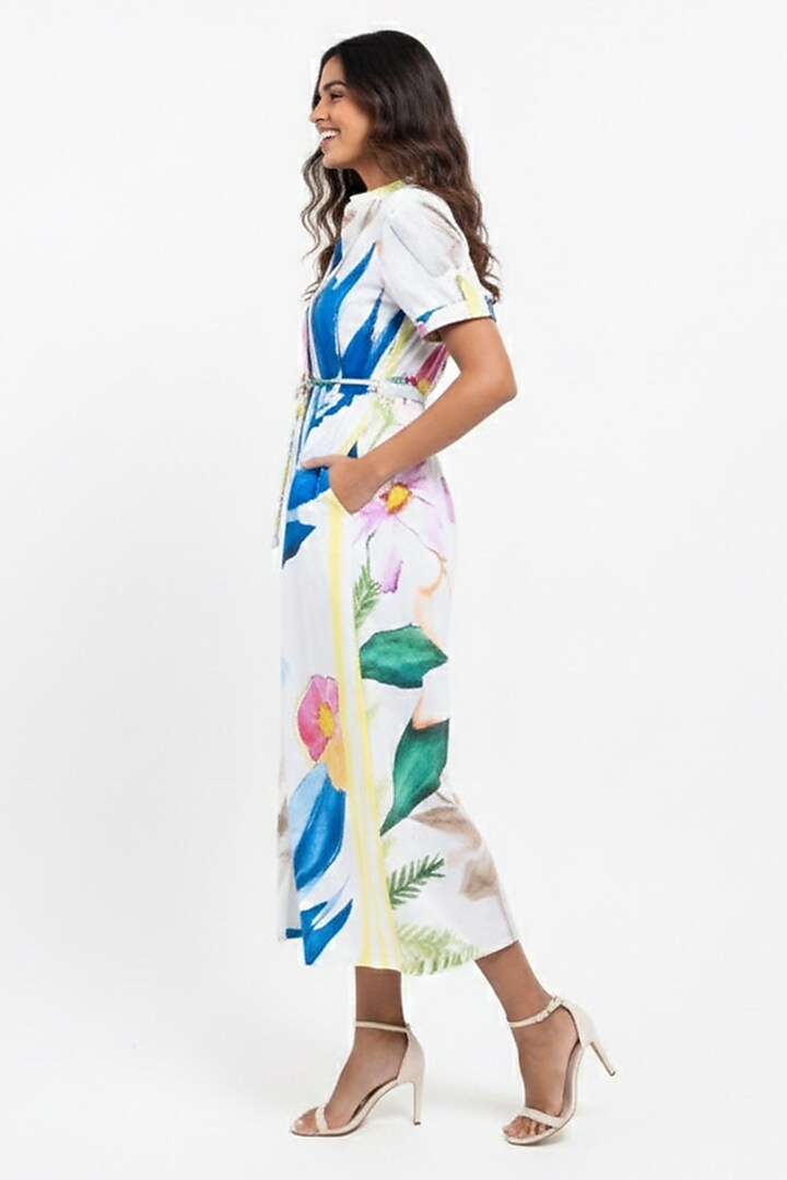 Multi-Colored Cotton Printed Midi Summer Dress by POP SUGAR at Pernia's Pop Up Shop