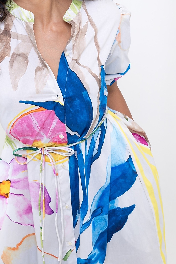 Multi-Colored Cotton Printed Midi Summer Dress by POP SUGAR at Pernia's Pop Up Shop