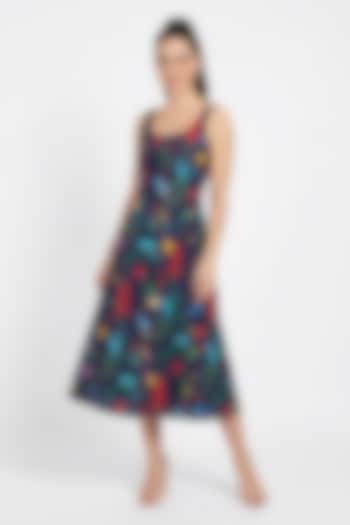 Multi-Colored Cotton Printed Midi Summer Dress by POP SUGAR at Pernia's Pop Up Shop