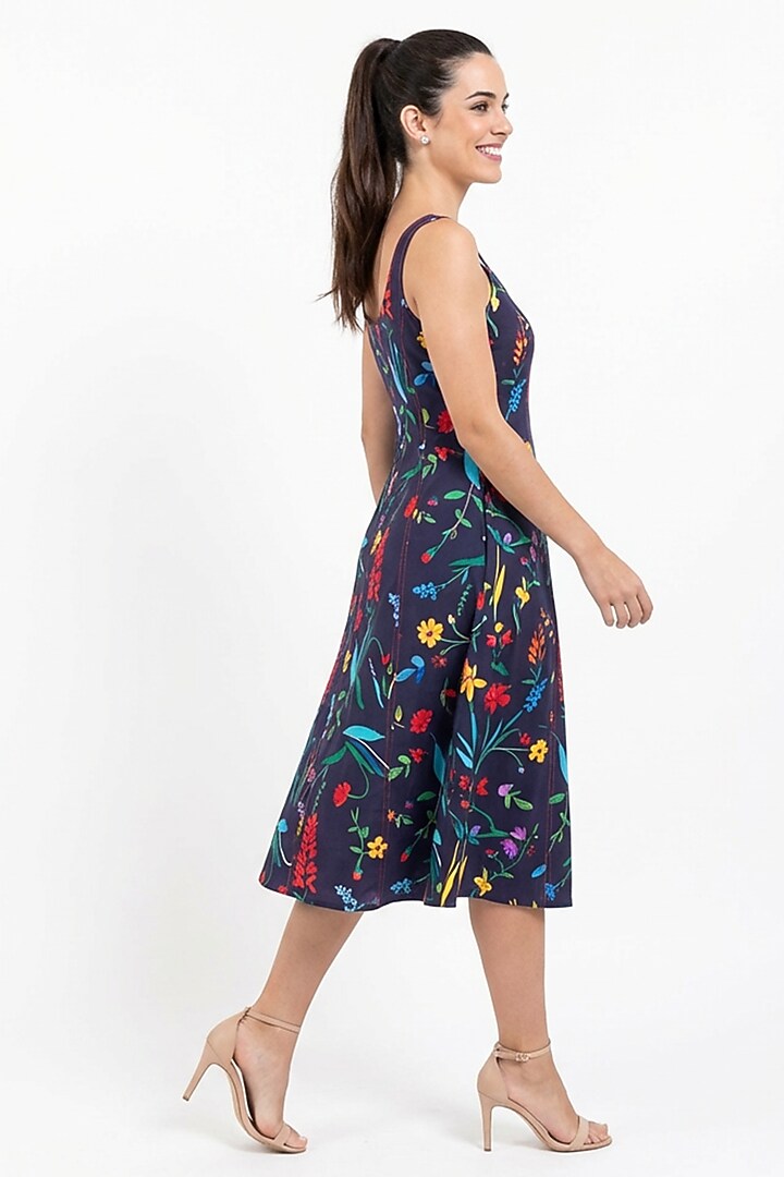 Multi-Colored Cotton Printed Midi Summer Dress by POP SUGAR at Pernia's Pop Up Shop