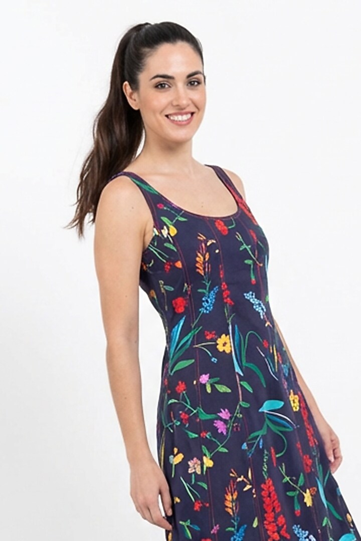 Multi-Colored Cotton Printed Midi Summer Dress by POP SUGAR at Pernia's Pop Up Shop