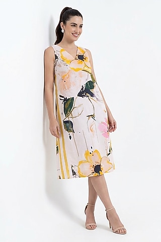 Multi-Colored Cotton Printed Maxi Dress by POP SUGAR