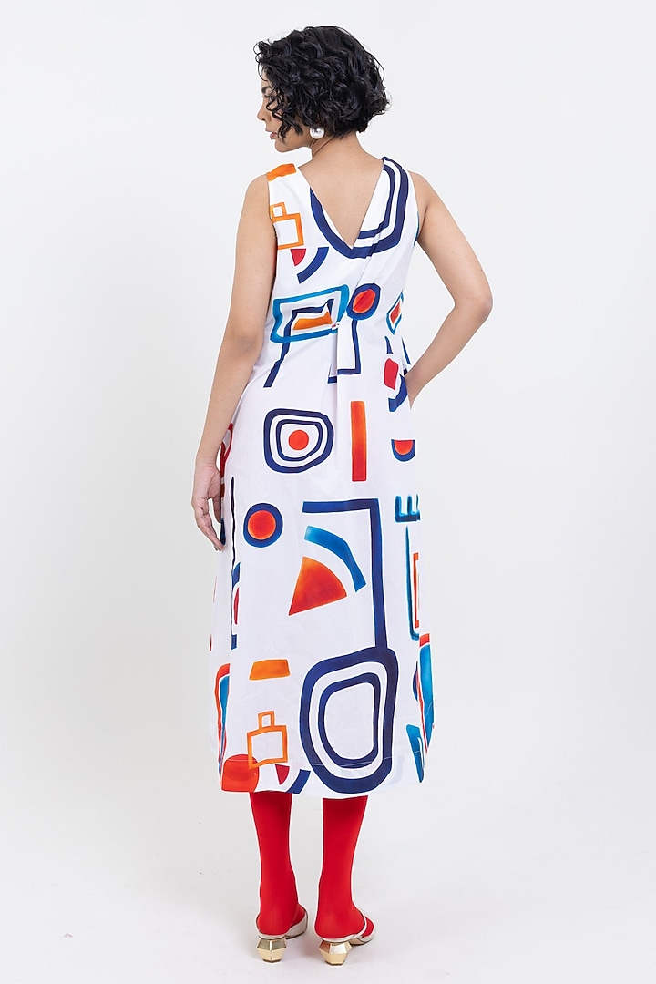 Multi-Colored Cotton Printed Midi Summer Dress by POP SUGAR at Pernia's Pop Up Shop