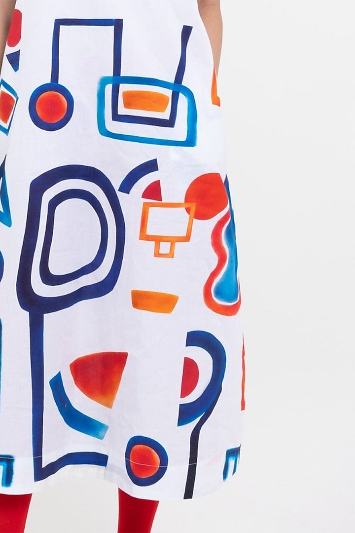 Multi-Colored Cotton Printed Midi Summer Dress by POP SUGAR at Pernia's Pop Up Shop