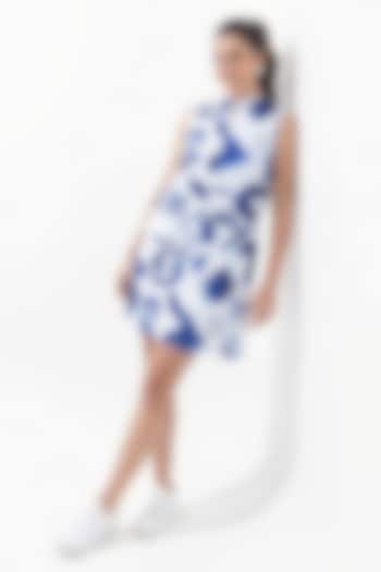 Indigo Blue Cotton Printed Summer Dress by POP SUGAR at Pernia's Pop Up Shop