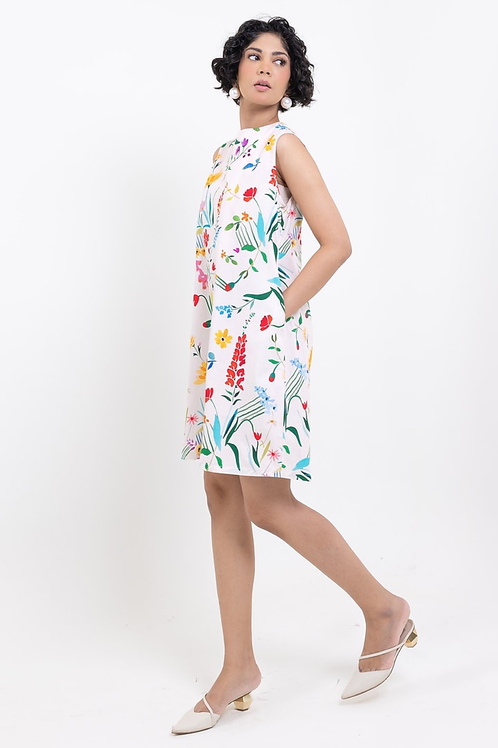 White Cotton Printed Summer Dress by POP SUGAR at Pernia's Pop Up Shop