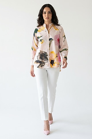 Multi-Colored Cotton Printed Shirt by POP SUGAR