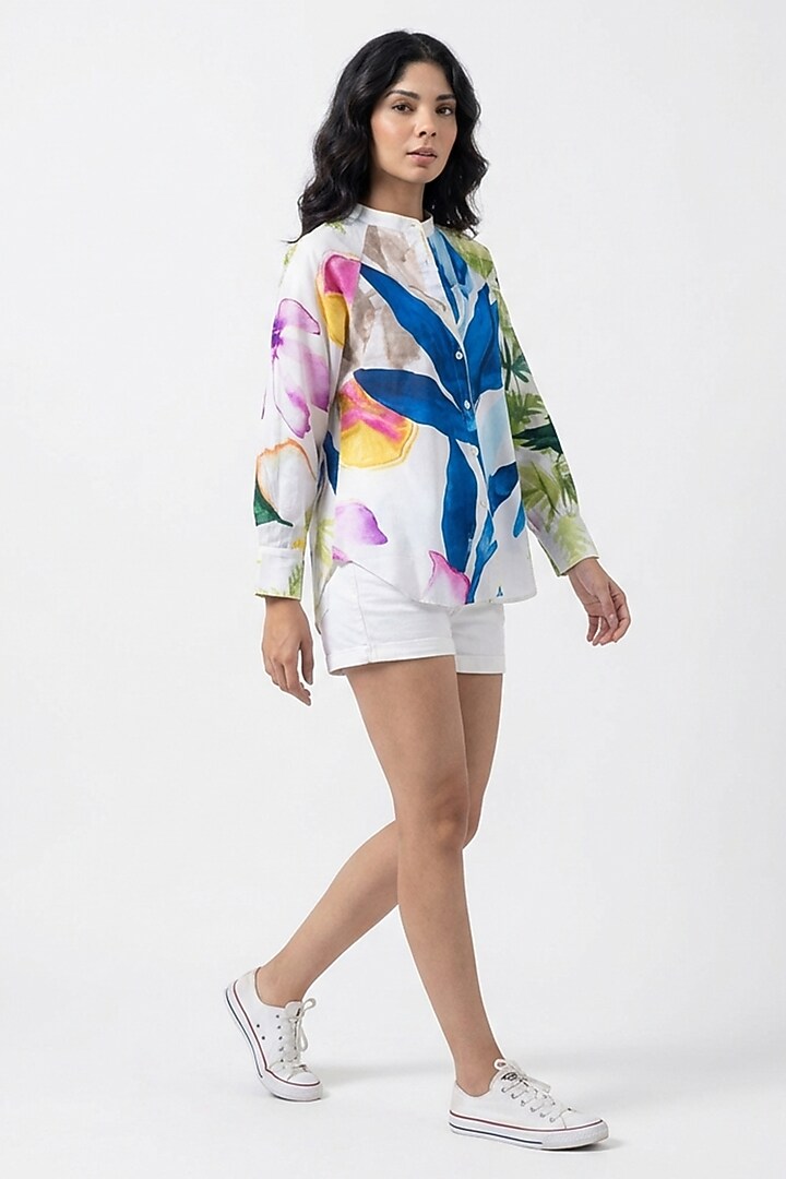 Multi-Colored Cotton Printed Shirt by POP SUGAR at Pernia's Pop Up Shop