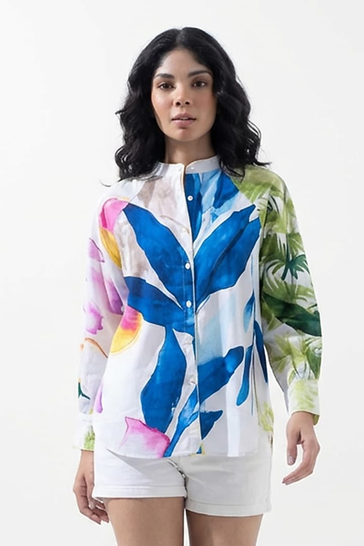 Multi-Colored Cotton Printed Shirt by POP SUGAR at Pernia's Pop Up Shop