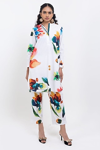 Multi-Colored Cotton Printed Co-Ord Set by POP SUGAR