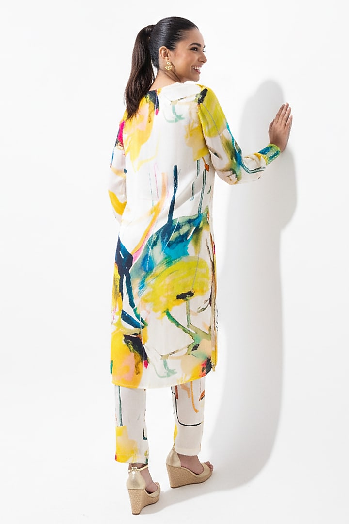 Multi-Colored Vegan Silk Printed Co-Ord Set by POP SUGAR at Pernia's Pop Up Shop