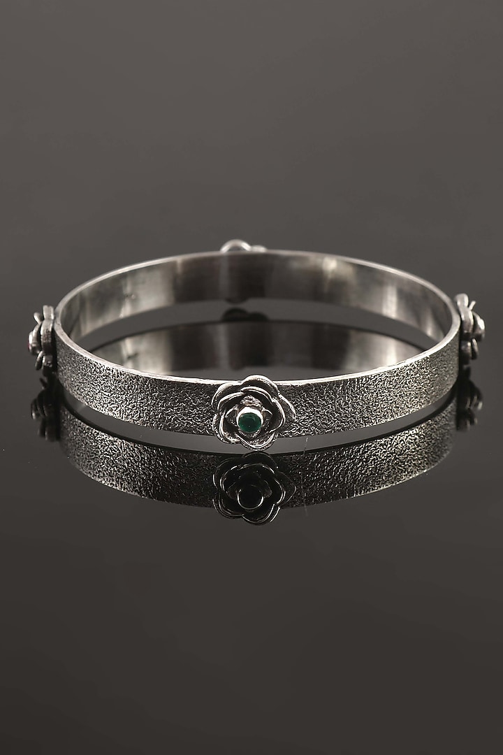 Silver Ruby Handcrafted Bangle In Sterling Silver by Palace Of Silver at Pernia's Pop Up Shop