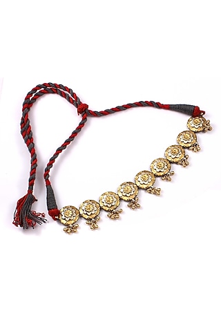 Two-Tone Finish Ghungroo Choker Necklace In Sterling Silver by Palace Of Silver