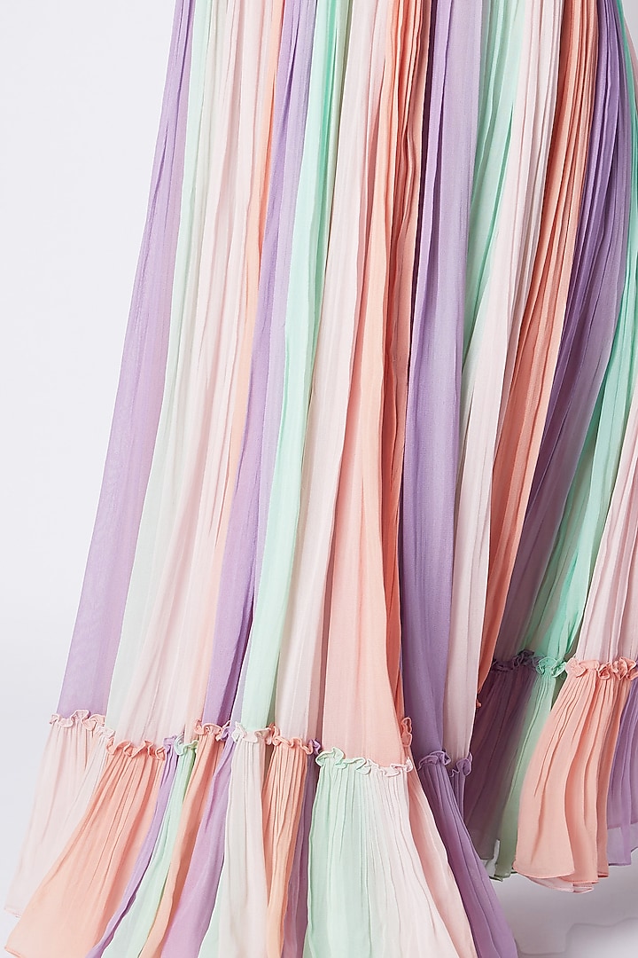 Multi Colored Embroidered Gown by Pooja Sampat at Pernia's Pop Up Shop
