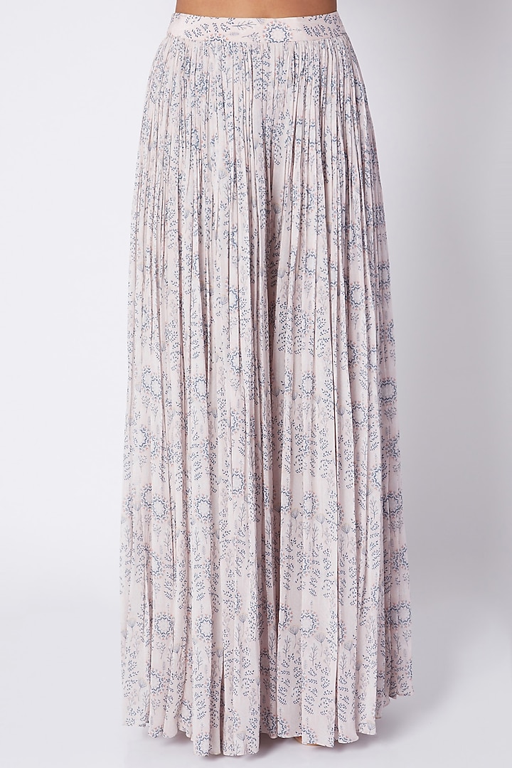 Blush Pink Printed Tunic With Palazzo Pants by Pooja Sampat at Pernia's Pop Up Shop