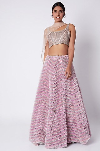 Multi Color Embroidered Lehenga Set by Pooja Sampat