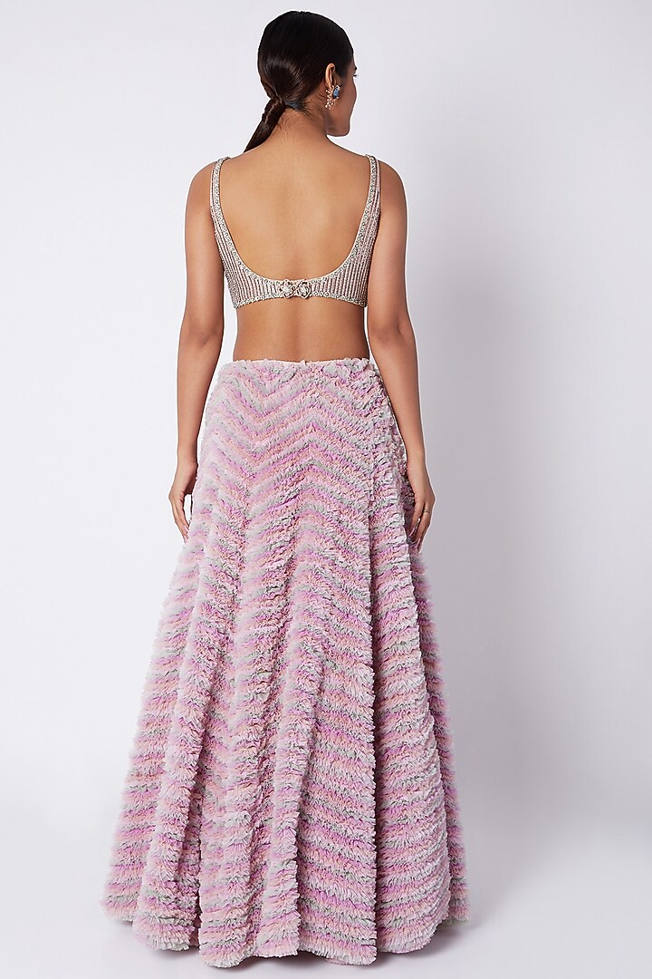 Multi Color Embroidered Wedding Lehenga Set by Pooja Sampat at Pernia's Pop Up Shop