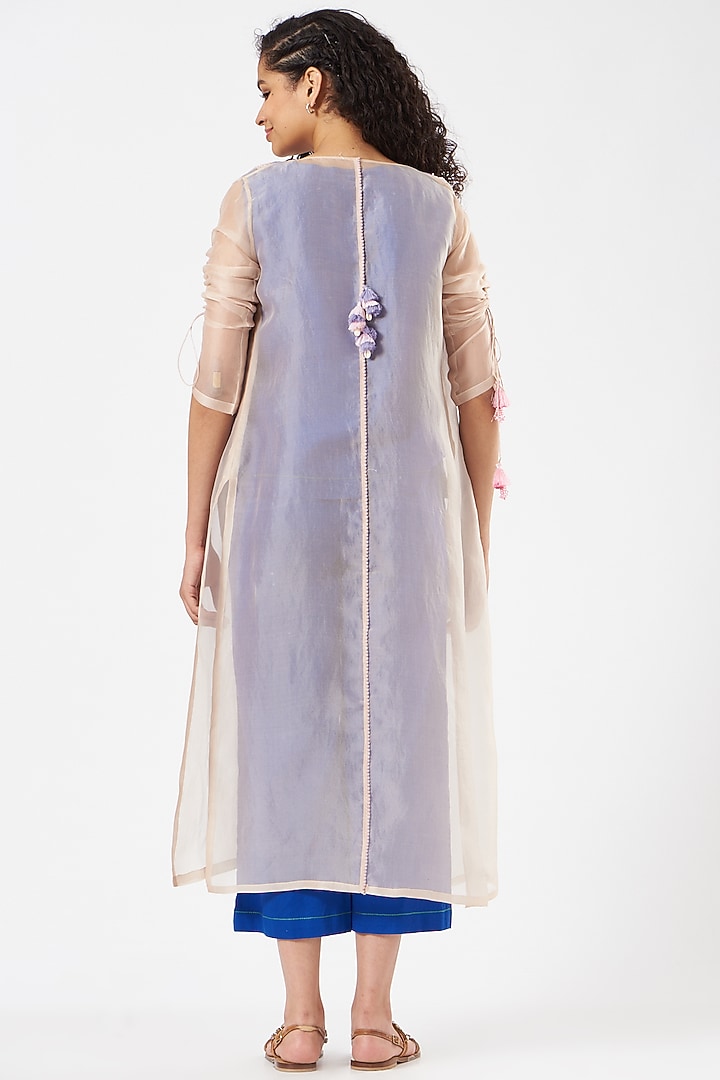 Cobalt Blue Chanderi Embroidered Kurta Set by Pooja singhal at Pernia's Pop Up Shop