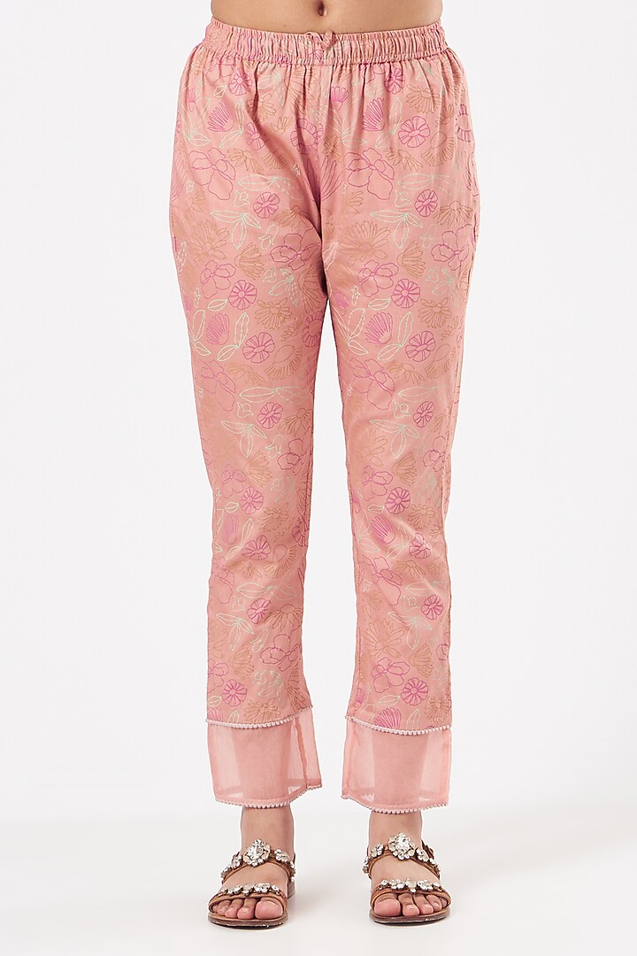 Blush Pink Embroidered Kurta Set by Pooja singhal at Pernia's Pop Up Shop