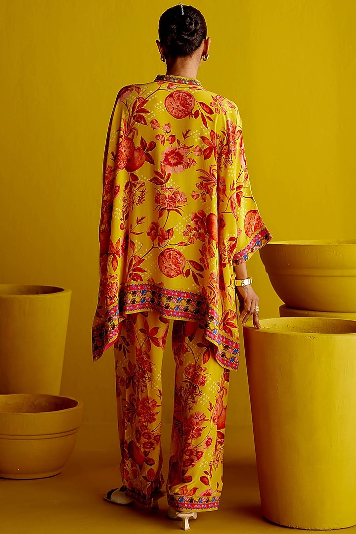 Yellow Crepe Co-Ord Set by Pooja Singhal at Pernia's Pop Up Shop
