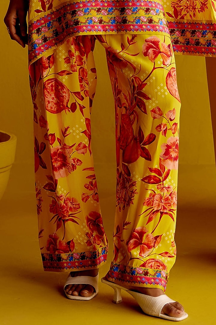 Yellow Crepe Co-Ord Set by Pooja Singhal at Pernia's Pop Up Shop