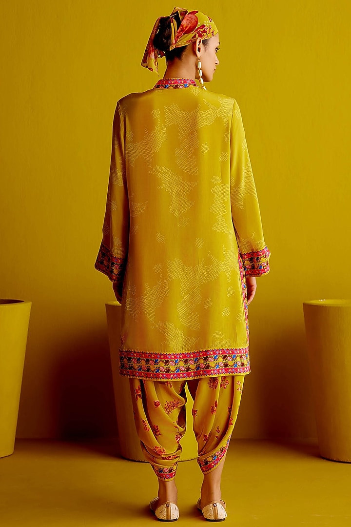 Yellow Crepe Dhoti Pant Set by Pooja Singhal at Pernia's Pop Up Shop