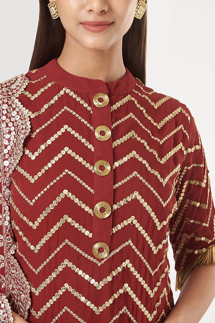 Mustard Net Gharara Set by POSHAAK at Pernia's Pop Up Shop