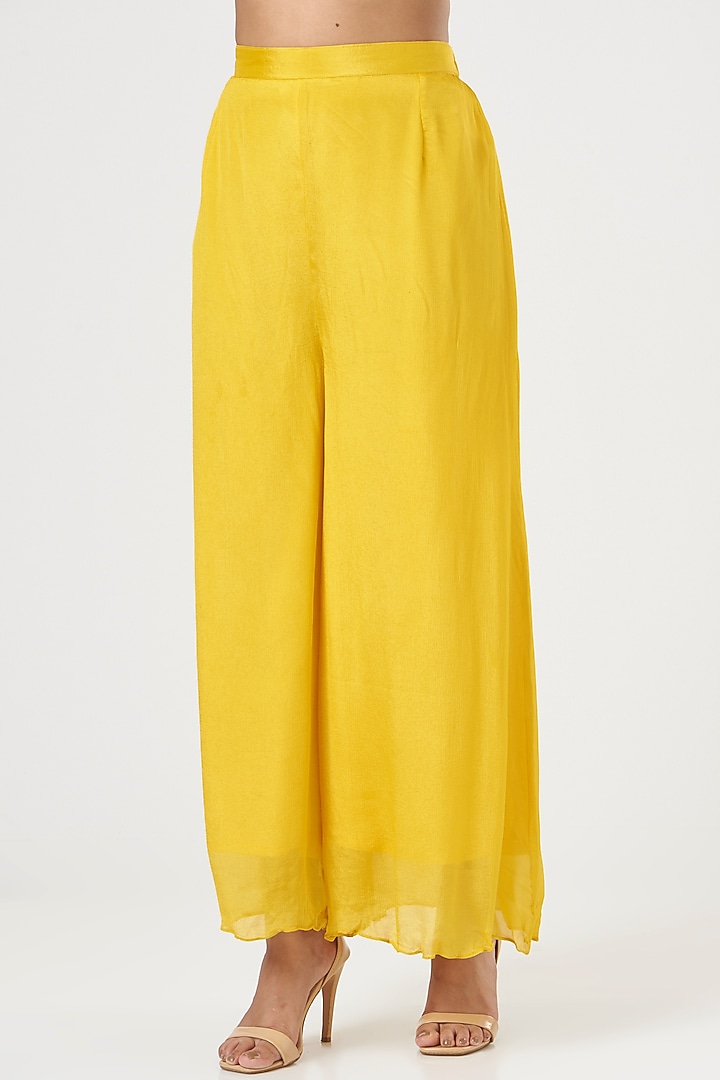 Yellow Embroidered Tunic Set by POSHAAK at Pernia's Pop Up Shop
