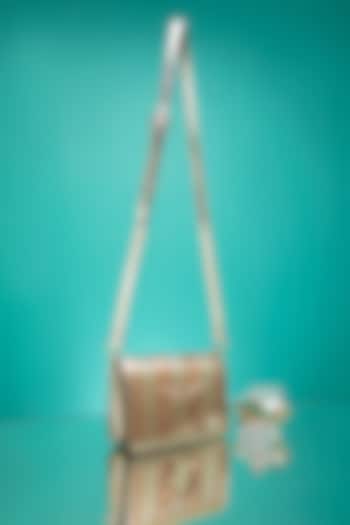 Gold Faux Leather Hand Bag by POUT AT NINE