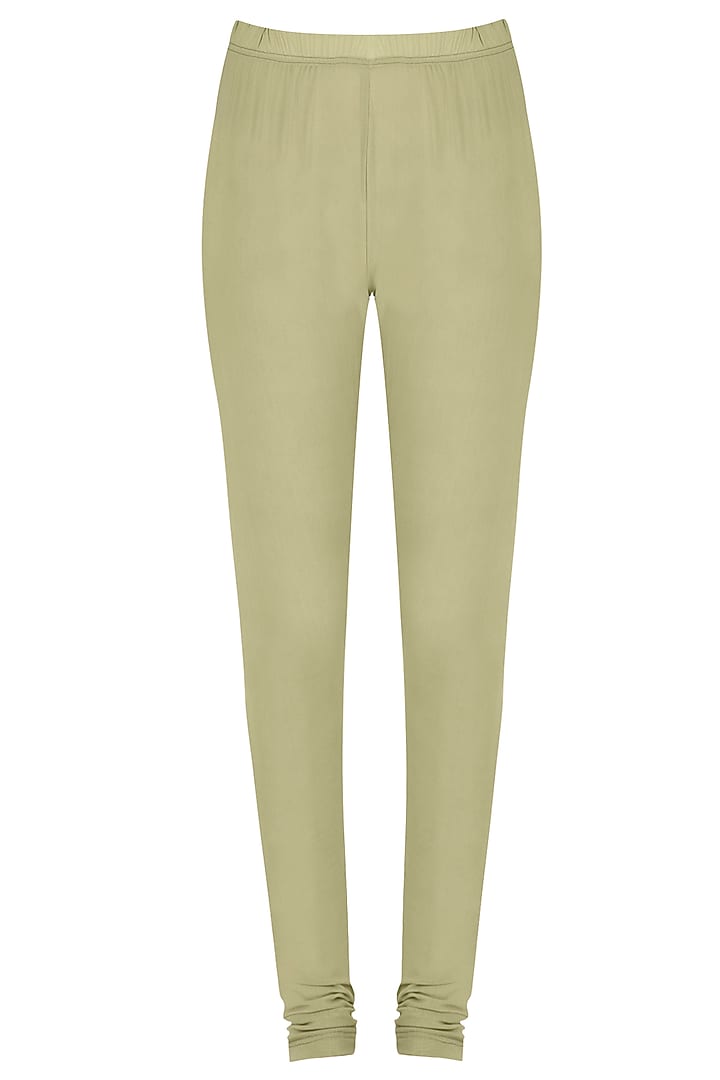 Light olive embroidered kurta with pants by POULI at Pernia's Pop Up Shop