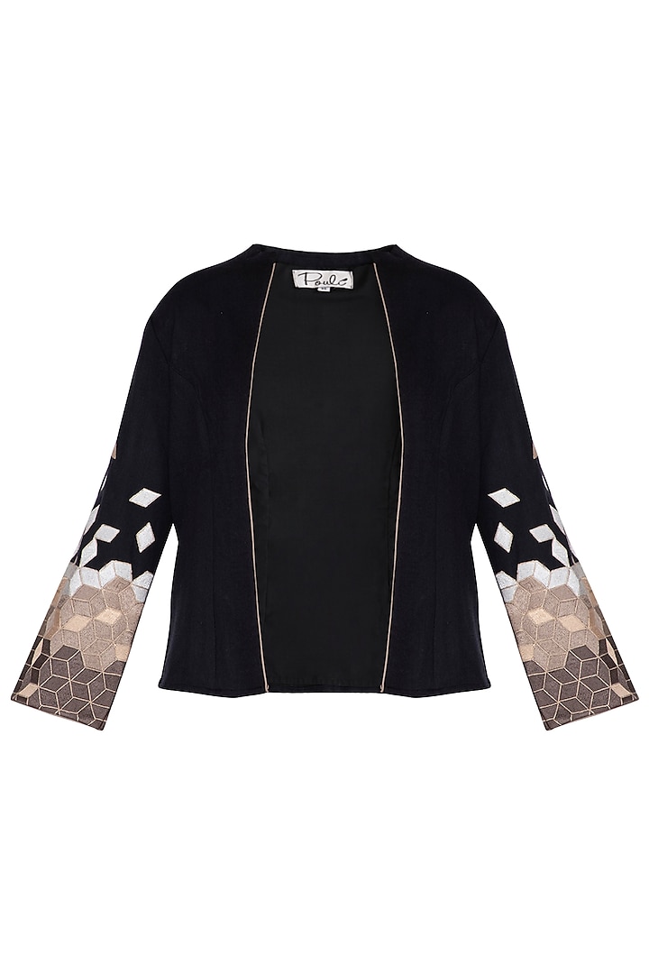 Black embroidered jacket by POULI
