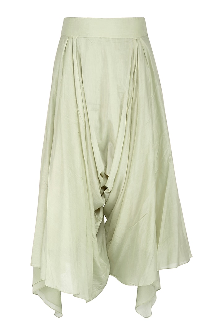 Olive green ombre embroidered kurta with pants by POULI at Pernia's Pop Up Shop