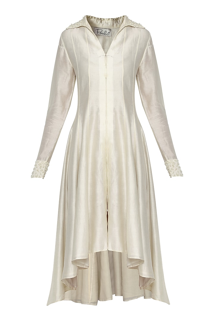 Off White Kalidar Asymmetrical Dress by POULI