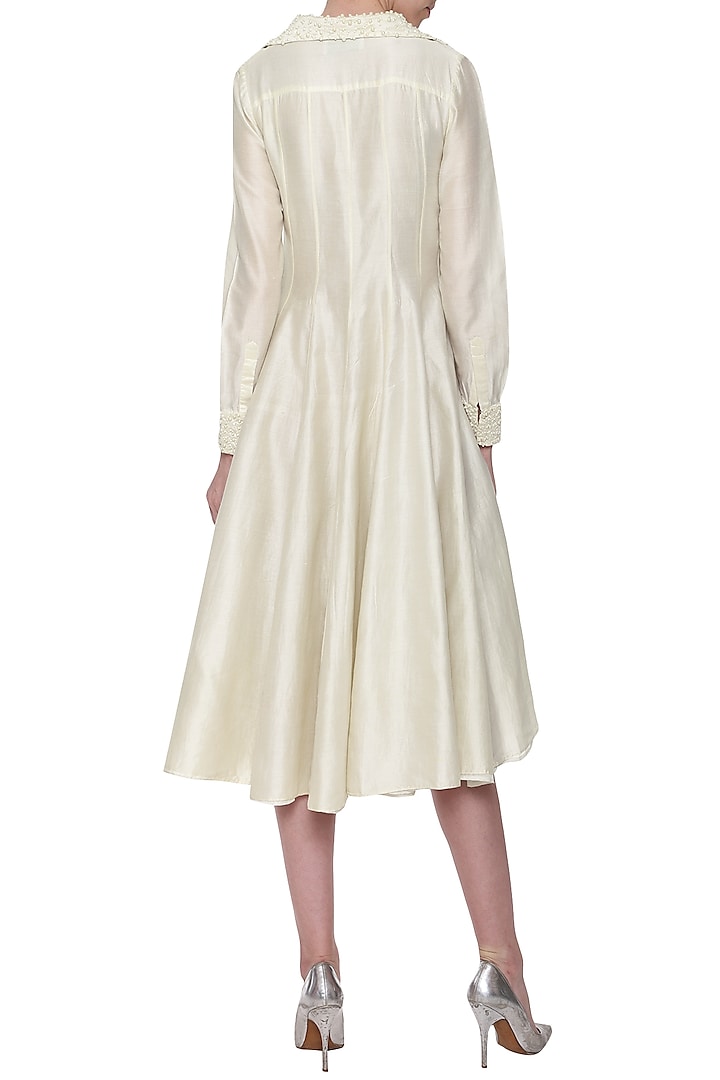 Off White Kalidar Golden Border Skirt
