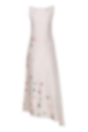 White asymmetrical embroidered kurta set available only at Pernia's Pop Up Shop.