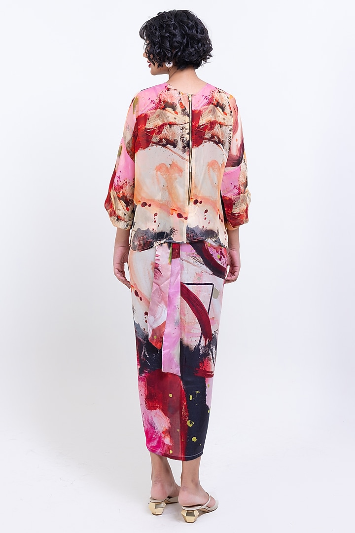 Multi-Colored Organza Printed Top by POP SUGAR at Pernia's Pop Up Shop