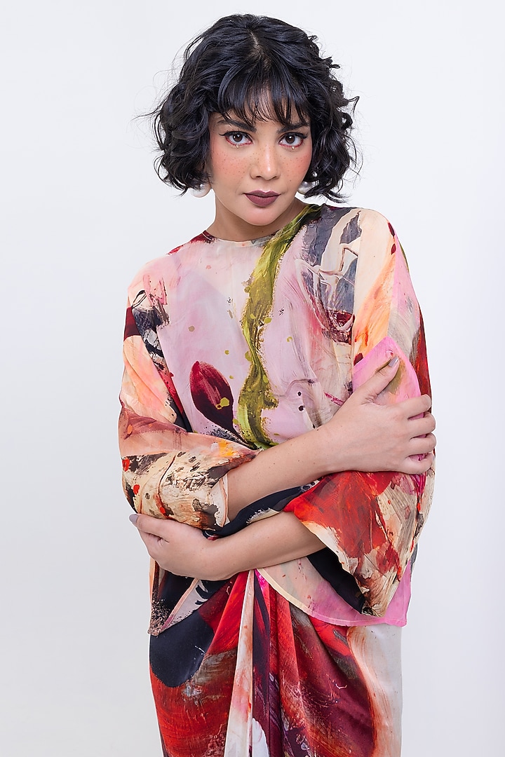 Multi-Colored Organza Printed Top by POP SUGAR at Pernia's Pop Up Shop